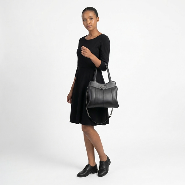 Leather GG Small Petite Tote Black