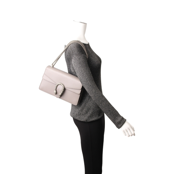 Leather Small Dionysus Shoulder Bag Grey