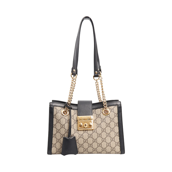 Supreme GG Medium Padlock Tote Beige/Ebony/Black