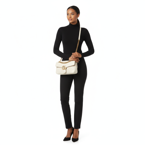 Marmont GG Medium Shoulder Bag Ivory