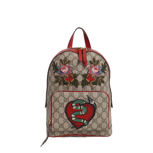 Supreme GG Kingsnake Flower Patches Small Backpack Beige\Ebony/Red