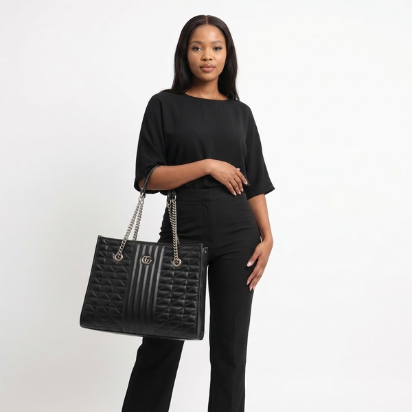 Marmont GG Aria Medium Tote Black