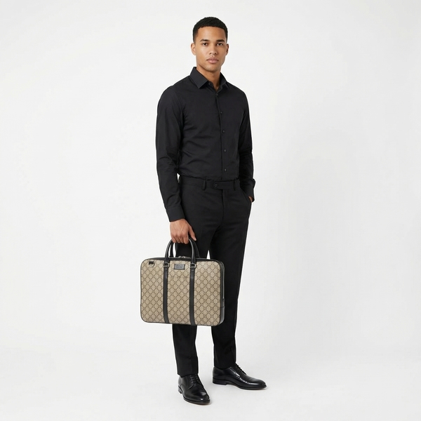 Supreme GG Laptop Bag Beige/Ebony/Black