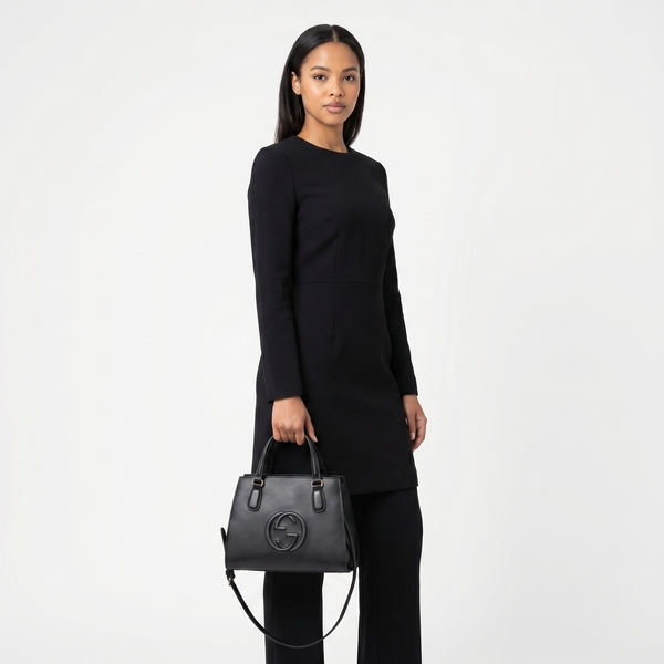 Leather Small Soho Tote Black