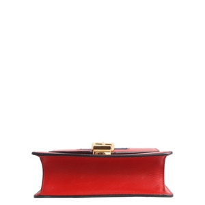 Leather Mini Sylvie Shoulder Bag Red, view 6