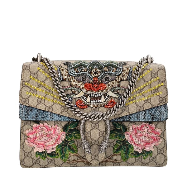 Supreme GG Python Embellished Dionysus Dragon Shoulder Bag Multicolour