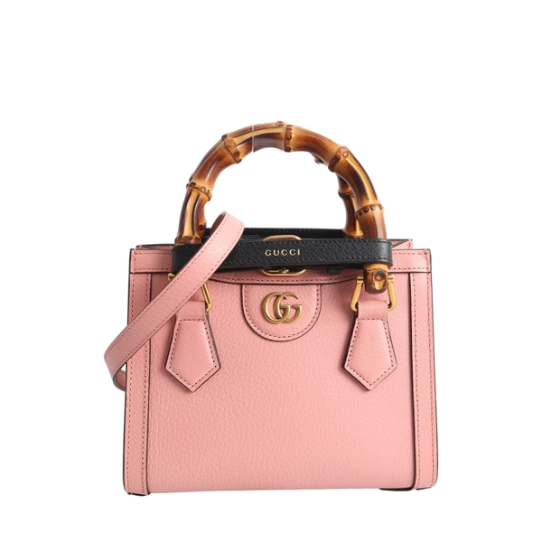 Leather Diana Small Tote Pink