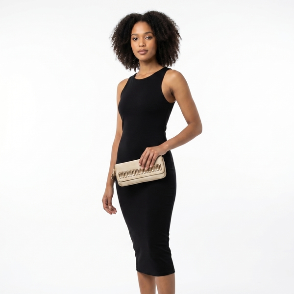 Satin Moonlight Clutch Champagne