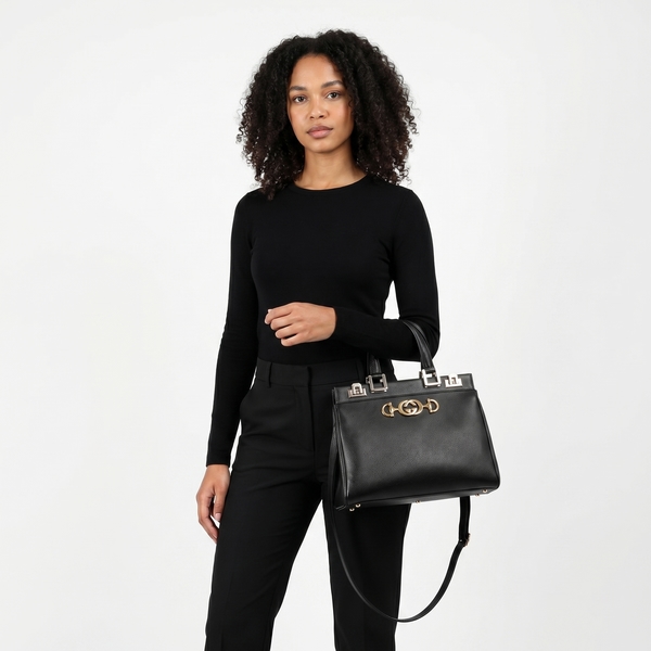 Leather Zumi Small Tote Black