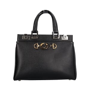 Leather Zumi Small Tote Black, view 4