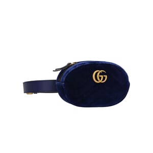 Velvet GG Marmont Belt Bag Blue - S: 85 (34), view 2
