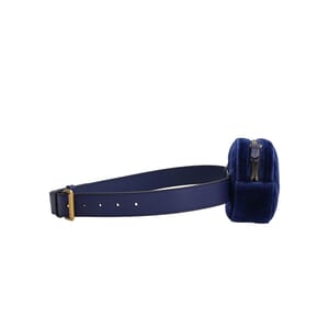 Velvet GG Marmont Belt Bag Blue - S: 85 (34), view 5
