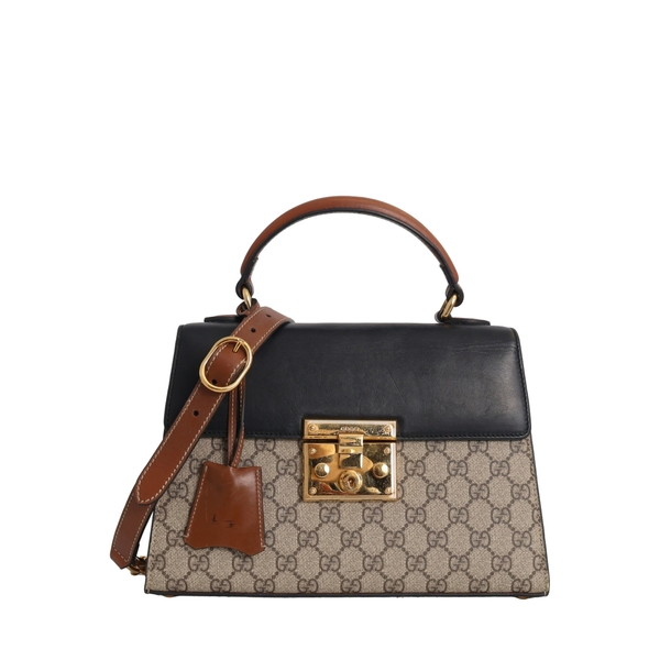 Supreme GG Padlock Shoulder Bag Black/Beige/Brown