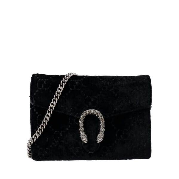 Velvet GG Super Mini Dionysus Shoulder Bag Black