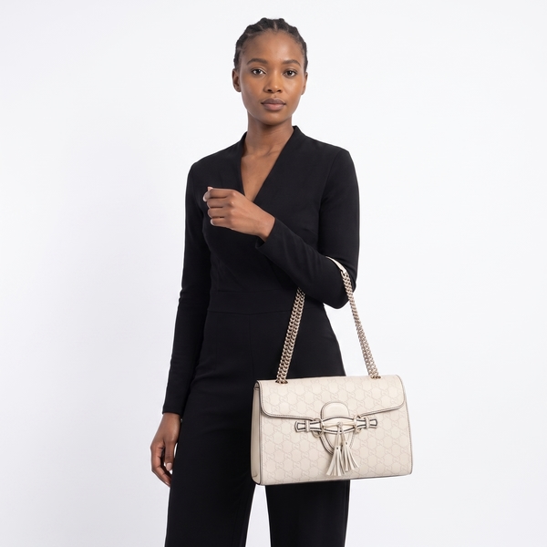 Guccissima Medium Emily Shoulder Bag Stone