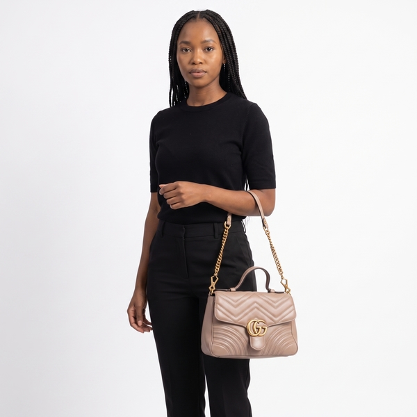 Marmont GG Small Top Handle Bag Dusty Pink
