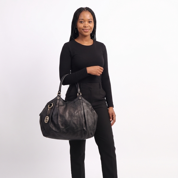 Leather Sukey Hobo Black