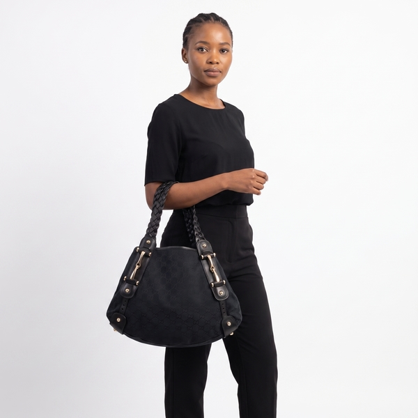 Canvas GG Pelham Shoulder Bag Black