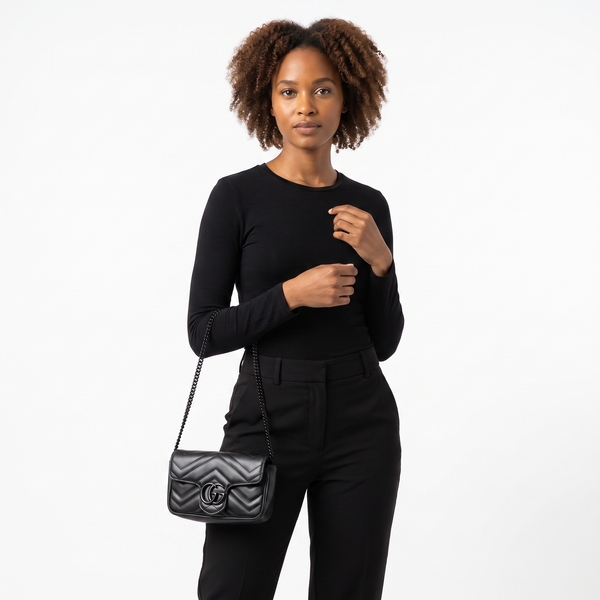 Marmont GG Mini Shoulder Bag Black
