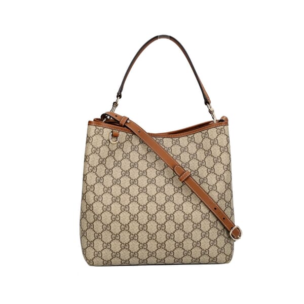 Supreme GG Emblem Medium Bucket Bag Beige/Brown