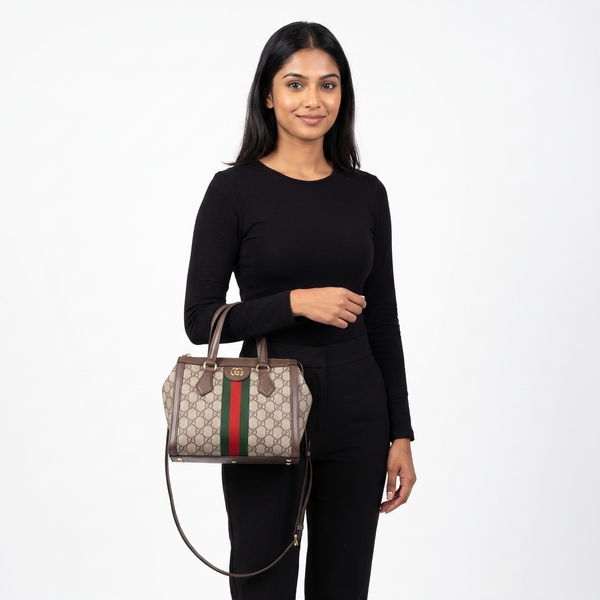 Supreme GG Ophidia Small Tote Beige/Ebony