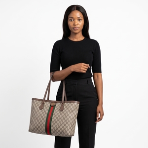 Supreme GG Ophidia Small Tote Beige/Ebony, view 10