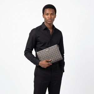 Supreme GG Ophidia Pouch Grey/Black, view 9