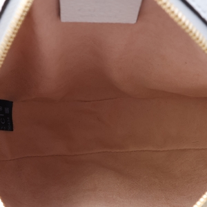 Leather Round Mini Ophidia Shoulder Bag White, view 7