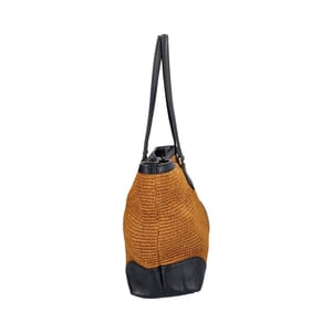 Raffia Ophidia Tote Brown/Navy, view 4