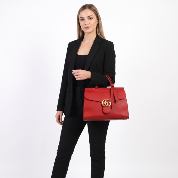 Marmont GG Top Handle Bag Red