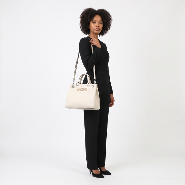 Leather Medium Zumi Tote Cream