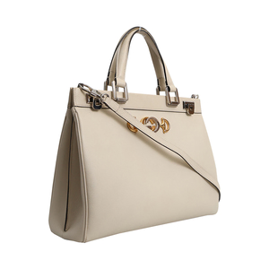 Leather Medium Zumi Tote Cream, view 2