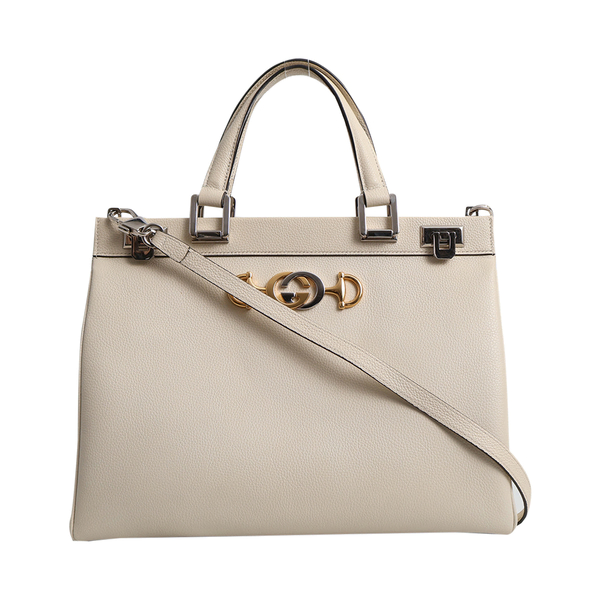 Leather Medium Zumi Tote Cream