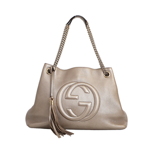 Metallic Soho Hobo Shoulder Bag Champagne Gold