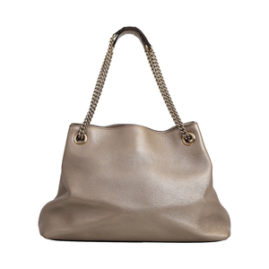 Metallic Soho Hobo Shoulder Bag Champagne Gold, view 4