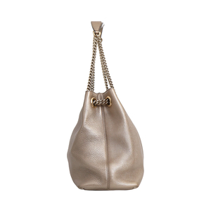 Metallic Soho Hobo Shoulder Bag Champagne Gold, view 3