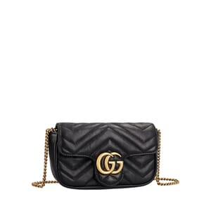 Matelasse GG Marmont Mini Shoulder Bag Black, view 2