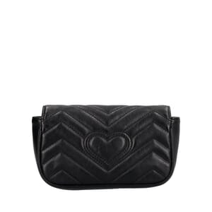 Matelasse GG Marmont Mini Shoulder Bag Black, view 3