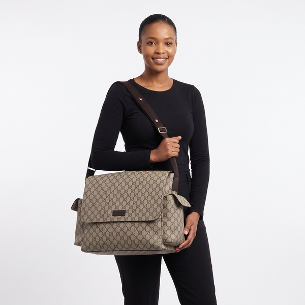 Supreme GG Diaper Bag Beige/Ebony