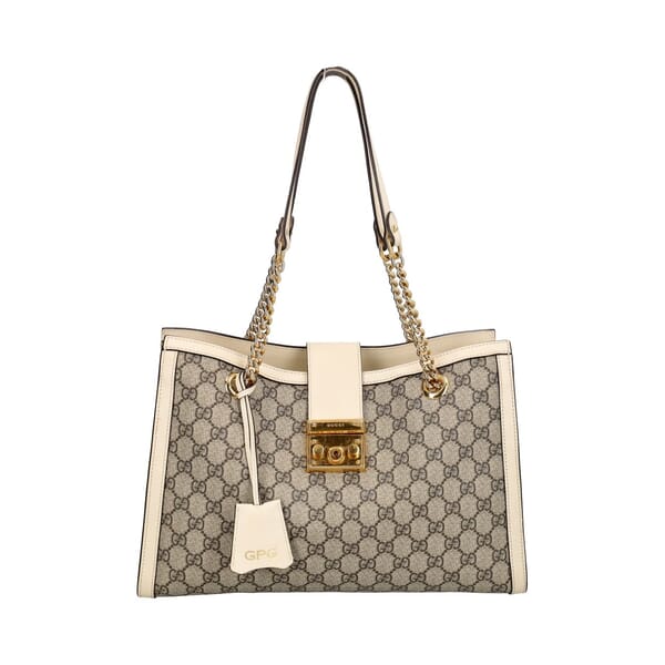 Supreme GG Padlock Shoulder Bag Beige/White