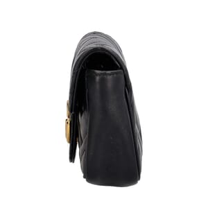 Leather GG Marmont Mini Shoulder Bag Black, view 7