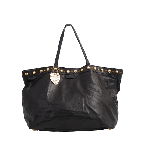 Leather Babouska Medium Tote Black