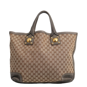 Canvas/Leather Sunset Tote Beige/Grey