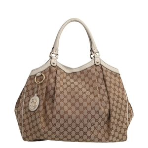 Canvas GG Large Sukey Tote Beige/Ebony