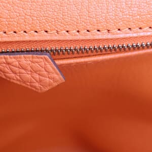 Clemence Birkin Handbag 35 Retourne Orange, view 9
