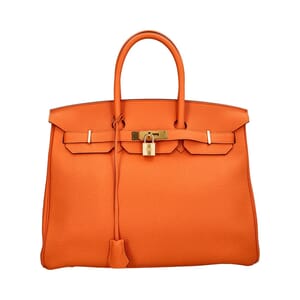 Clemence Birkin Handbag 35 Retourne Orange