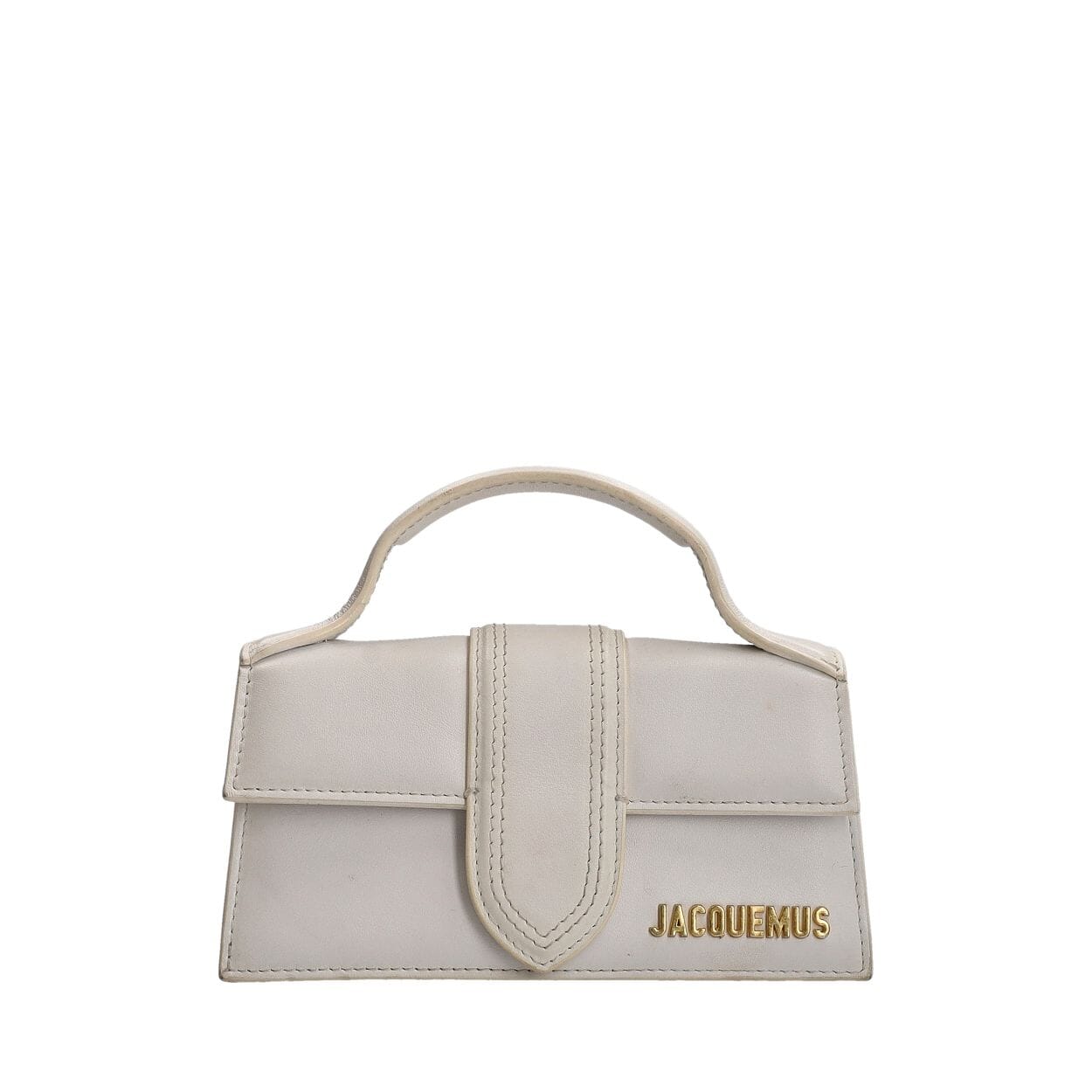 JACQUEMUS Leather The Bambino Flap Bag White | Luxity