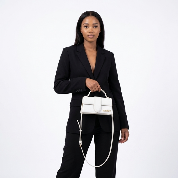Leather The Bambino Flap Bag White