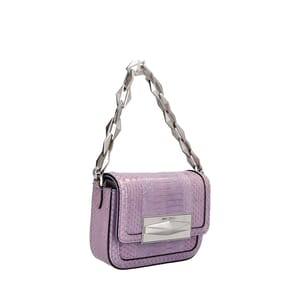 Python Diamond Crossbody Bag Purple, view 6