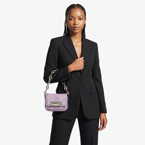 Python Diamond Crossbody Bag Purple, view 11
